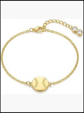 Dainty Gold Sports Charm Bracelet Stack Adjustable Gift for Athletes Fans